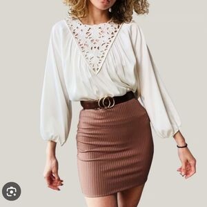 Sachin + Babi Dylan Lace Top, Soft White, Size S, Romantic Boho